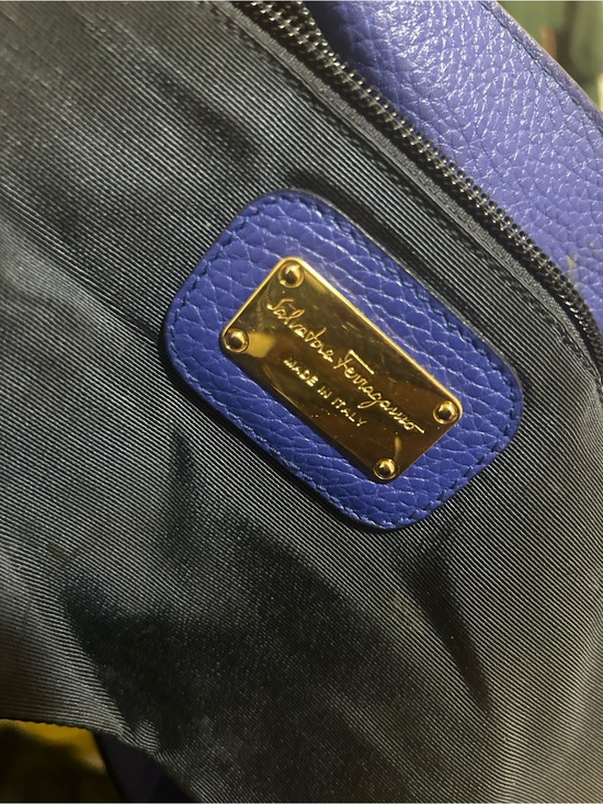 Salvatore Ferragamo Handbags - Salvatore Ferragamo Purple Leather Tote with Gold Hardware